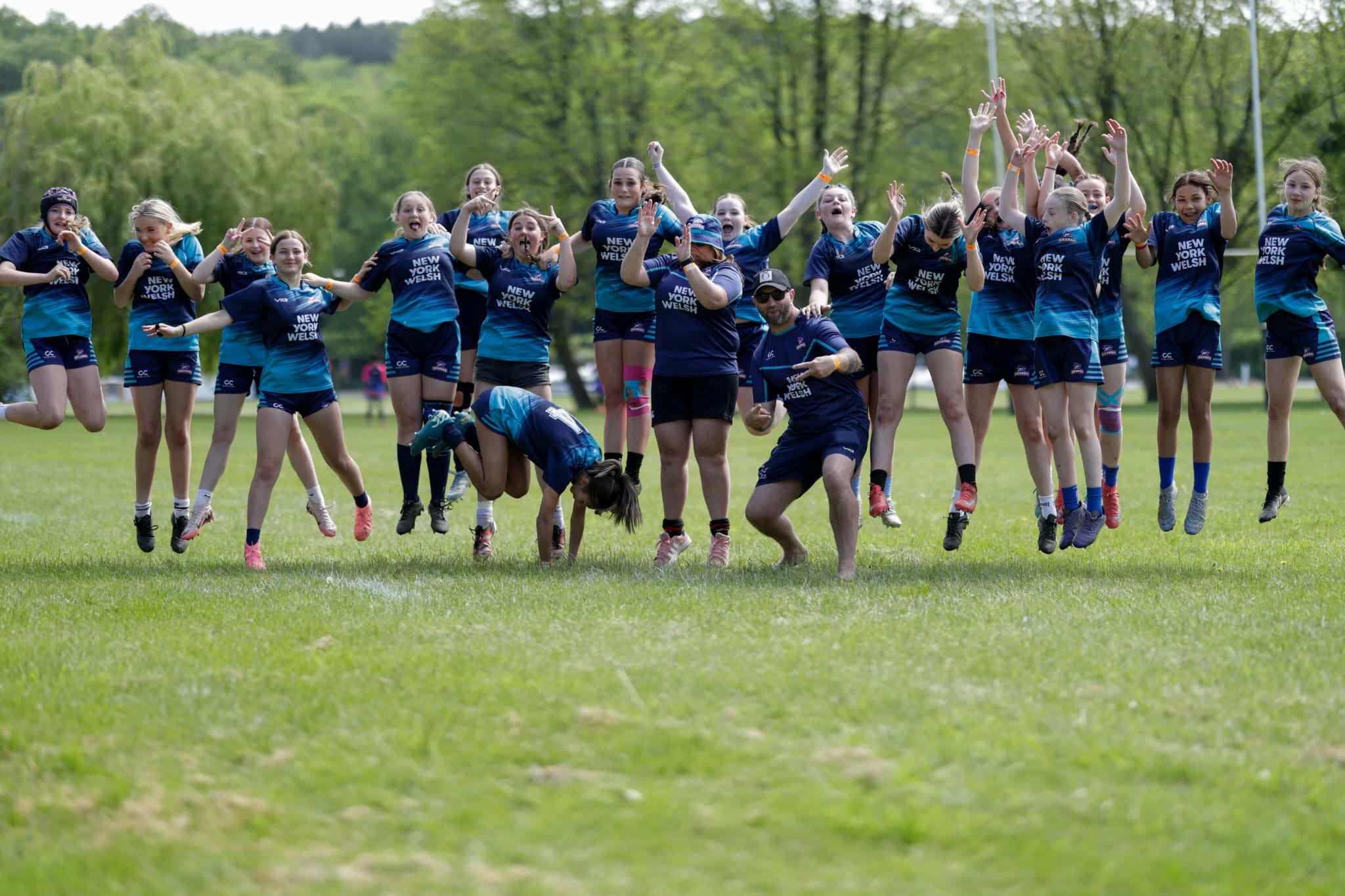 Team celebration at a Revel Rugby festival