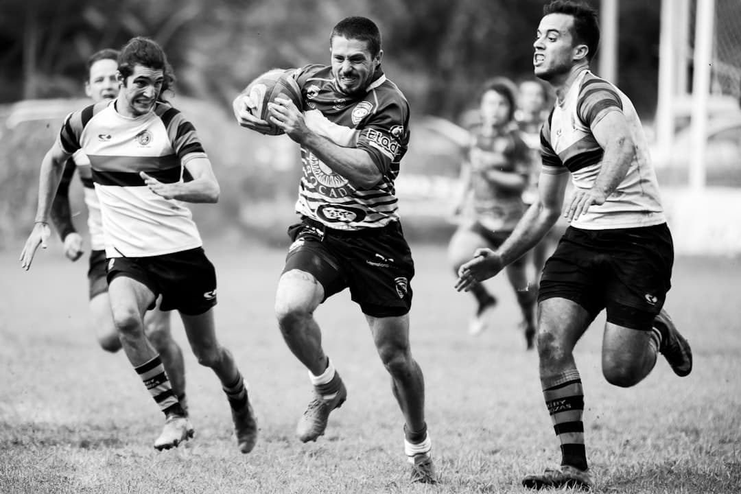 b&w rugby action